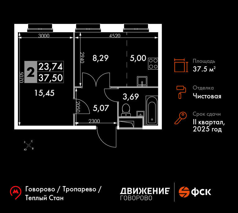 квартира г Щербинка квартал № 1 метро Говорово ЗАО район Солнцево № 3, жилой комплекс Движение. Говорово, к 2 фото 1