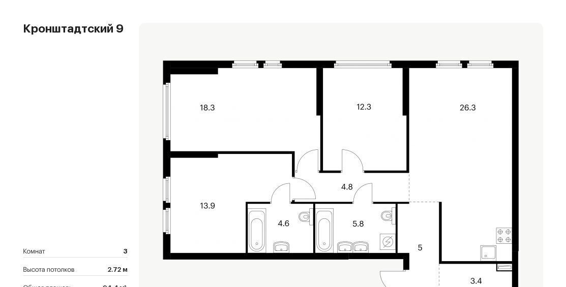 квартира г Москва метро Водный стадион б-р Кронштадтский к 1/3 фото 1