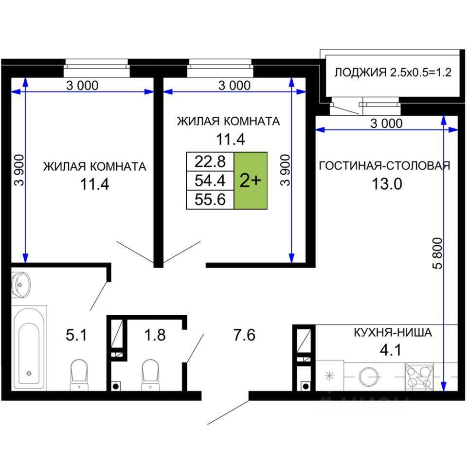 квартира г Краснодар р-н Прикубанский ул им. лётчика Позднякова 2/13 ЖК «Дыхание» фото 1