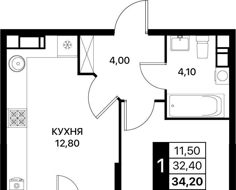 квартира г Ростов-на-Дону р-н Первомайский ЖК «Сияние Квартал на Шолохова» фото 1