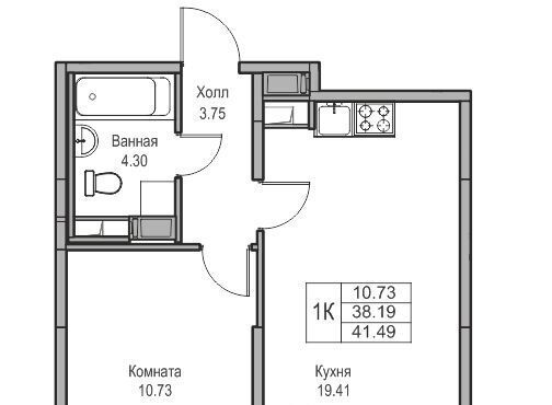 квартира г Санкт-Петербург ул Ивинская 1к/2 ЖК «Юнтолово» Беговая фото 1