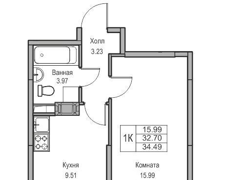 квартира г Санкт-Петербург ул Ивинская 1к/2 ЖК «Юнтолово» Беговая фото 1