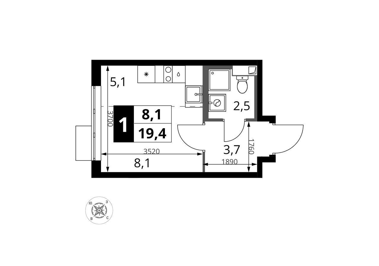 Продам студию в новостройке в городе Химках Планерная 19.0 м² этаж 14/16  6136220 руб база Олан ру объявление 123394627