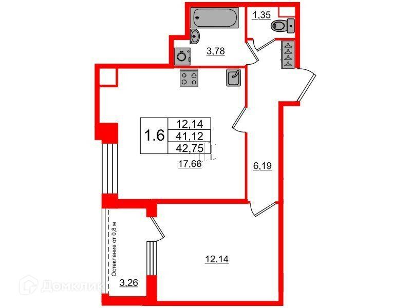 квартира г Санкт-Петербург ул Кубинская 4а Московский район, 76к фото 1