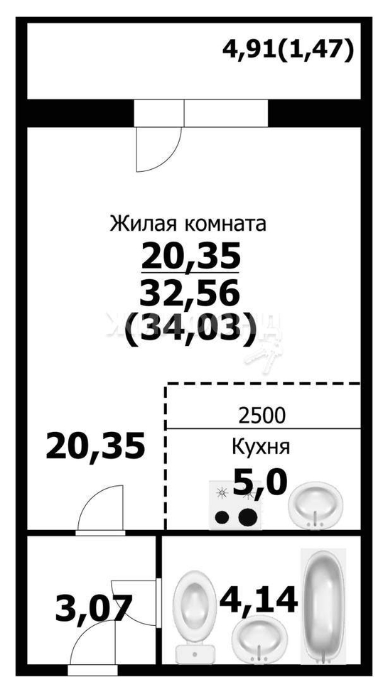 квартира г Новосибирск р-н Октябрьский ул Виталия Потылицына 7 Золотая нива фото 7