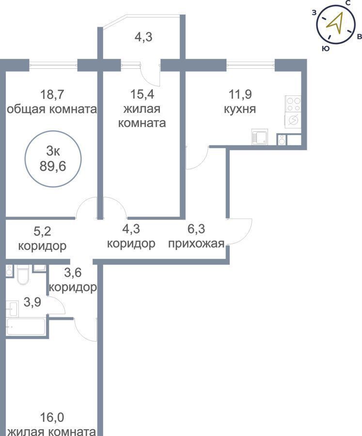 квартира г Ханты-Мансийск ЖК Светлый фото 1