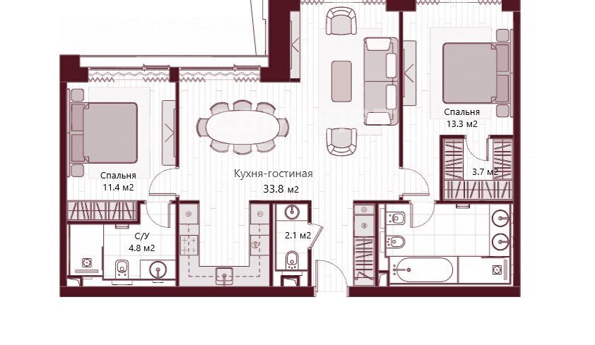 квартира г Москва метро Аэропорт пр-кт Ленинградский 37/6 квартал Prime Park муниципальный округ Хорошёвский фото 19