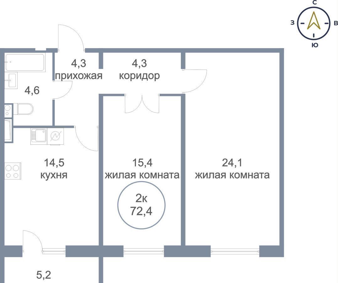 квартира г Сургут р-н Восточный тракт Югорский 54/2 фото 1