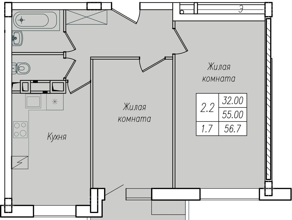 квартира г Курск р-н Сеймский фото 2