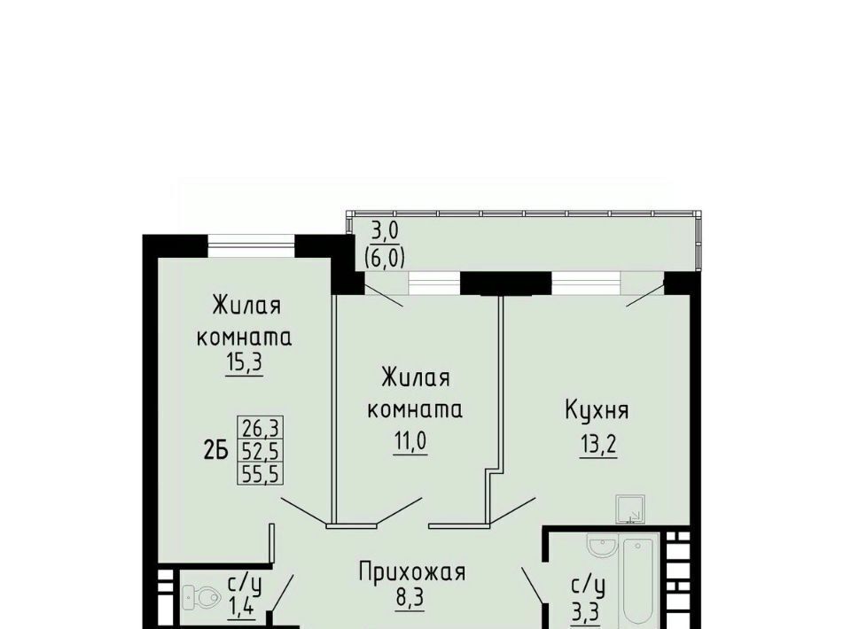 квартира г Новосибирск р-н Кировский Южно-Чемской жилмассив ЖК «Матрешкин двор» Площадь Маркса фото 1