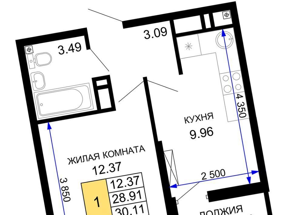 квартира г Краснодар р-н Центральный ЖК Фонтаны фото 1