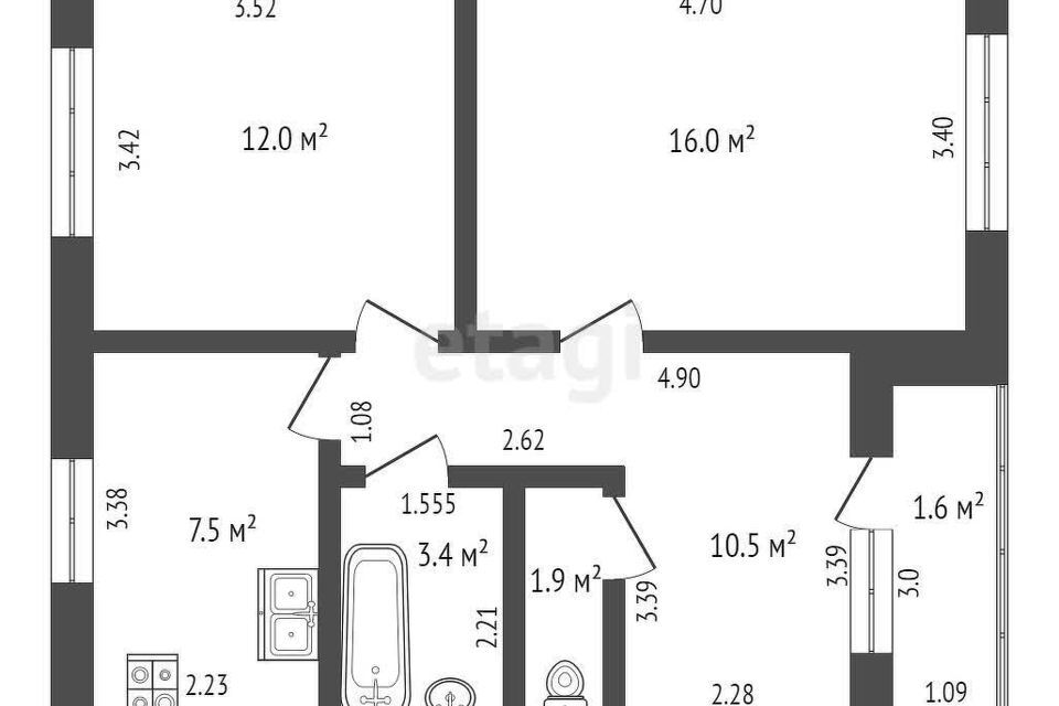 квартира г Пыть-Ях Железнодорожная улица, 2, Нефтеюганский район фото 1