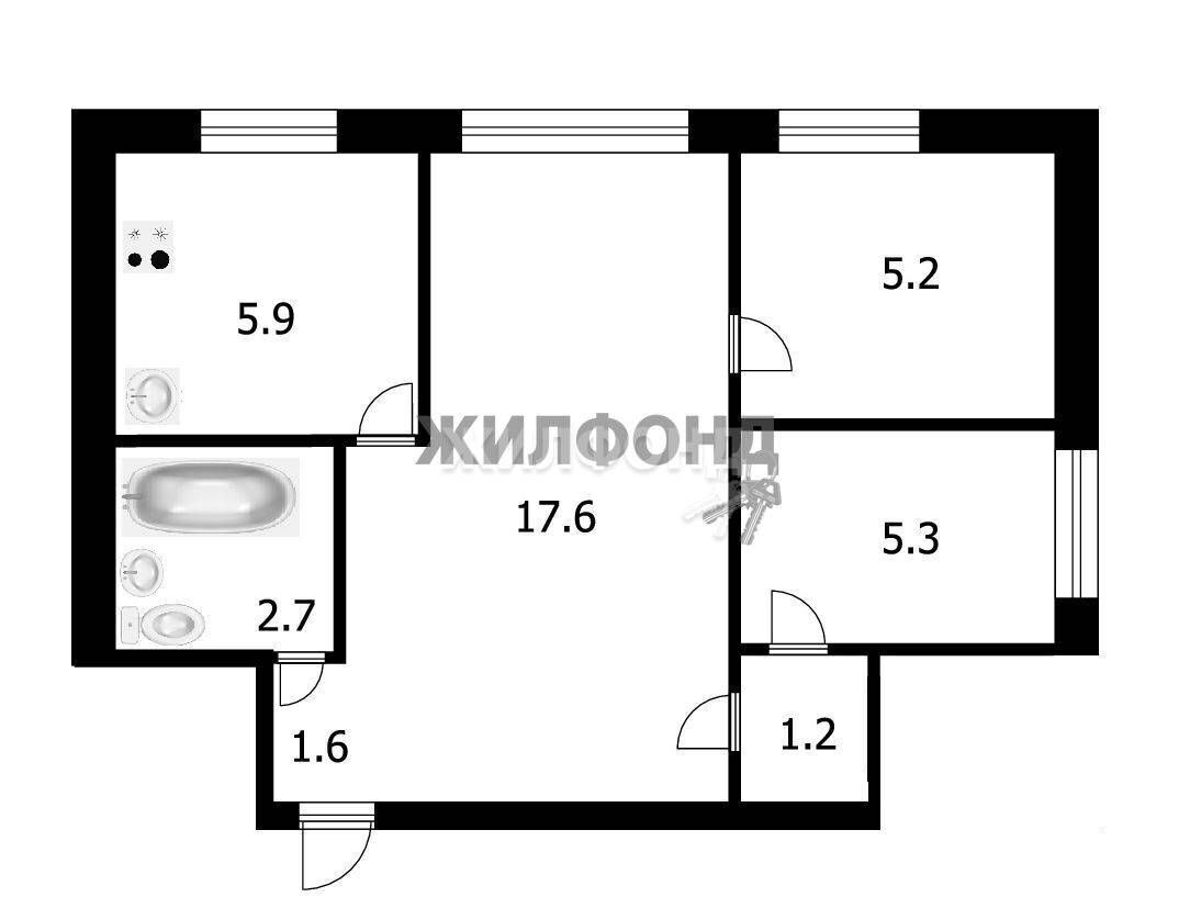 квартира г Томск р-н Кировский ул Полины Осипенко 6 фото 17