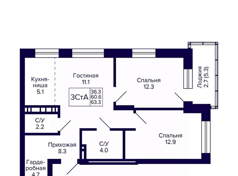 квартира г Новосибирск пер 18-й Бронный 16 Площадь Маркса фото 1