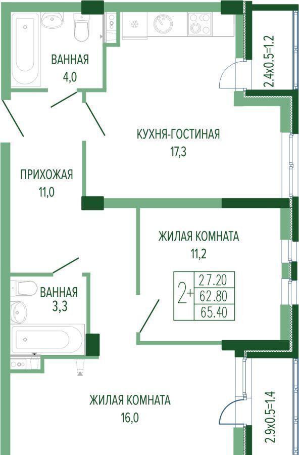 квартира г Краснодар р-н Прикубанский ЖК «Екатерининский парк» фото 1