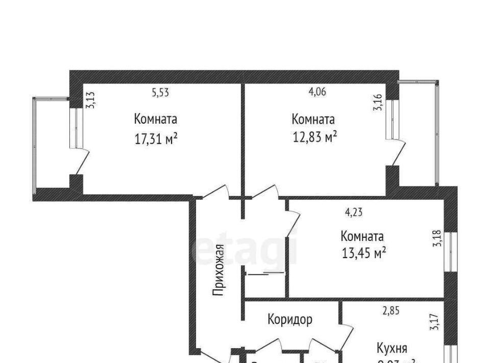 квартира г Белгород Западный ул Буденного 6 фото 28