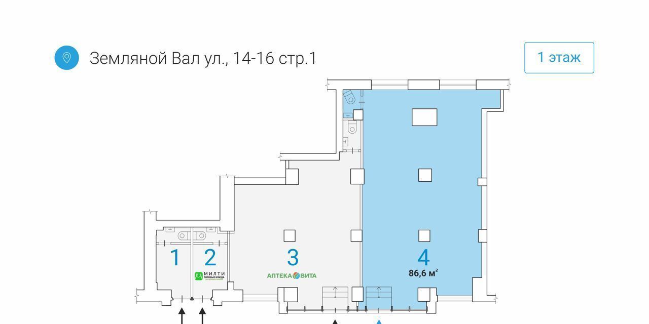 свободного назначения г Москва метро Курская ул Земляной Вал 14/16 фото 3