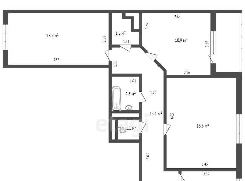 квартира г Новый Уренгой мкр Тундровый 5 фото 32