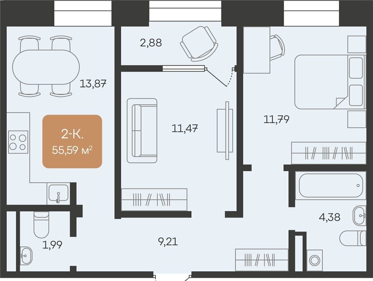 Продам двухкомнатную новостройку в городе Новый Уренгой 55.0 м² этаж 6/6  11146628 руб база Олан ру объявление 123816548