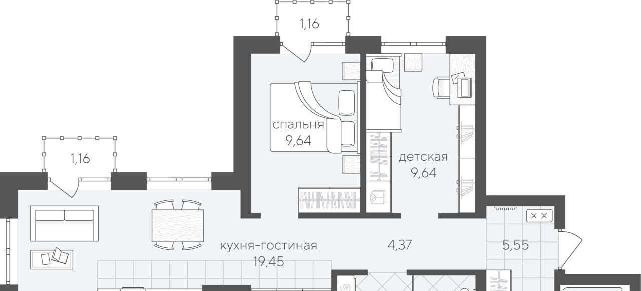 квартира г Тюмень р-н Калининский ЖК «Скандиа. Квартал в Комарово» Парк жилой квартал фото 1