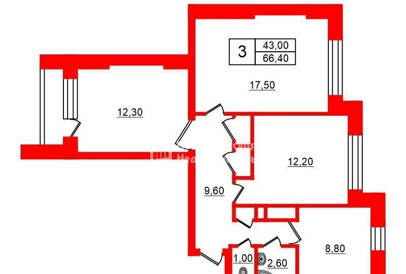 квартира г Санкт-Петербург метро Проспект Ветеранов пр-кт Маршала Жукова 45 фото 17