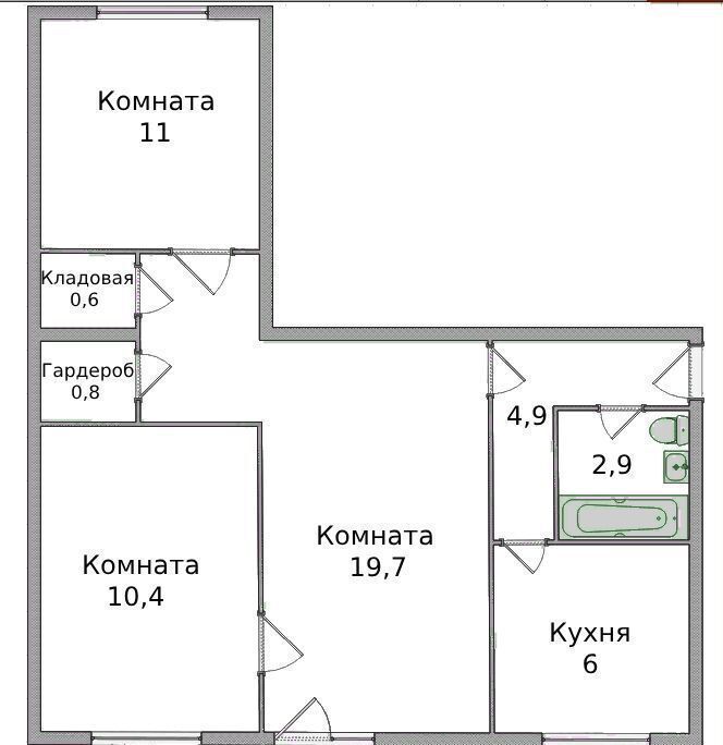 квартира городской округ Люберцы рп Малаховка туп Безымянный 4 г. о. Люберцы фото 3