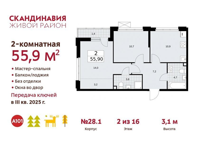 квартира г Москва п Филимонковское метро Коммунарка ТиНАО квартал № 167 фото 1