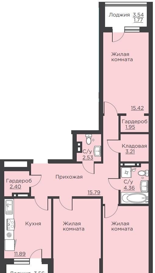 квартира г Воронеж р-н Центральный ул Ломоносова ЖК «‎Городские сады» з/у 116/25 фото 2