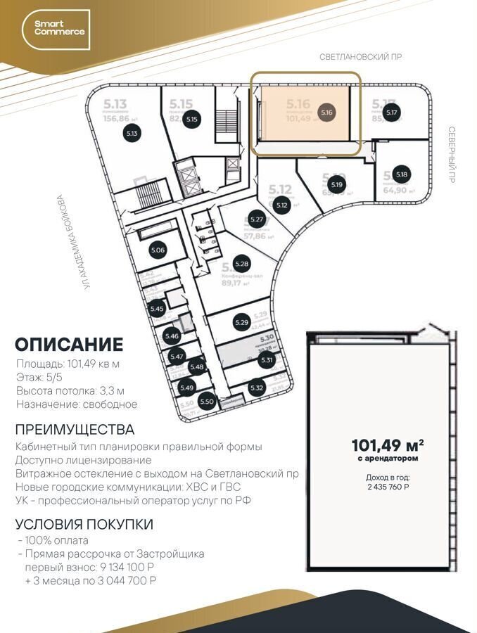 свободного назначения г Санкт-Петербург метро Академическая пр-кт Светлановский 85 округ Академическое фото 6