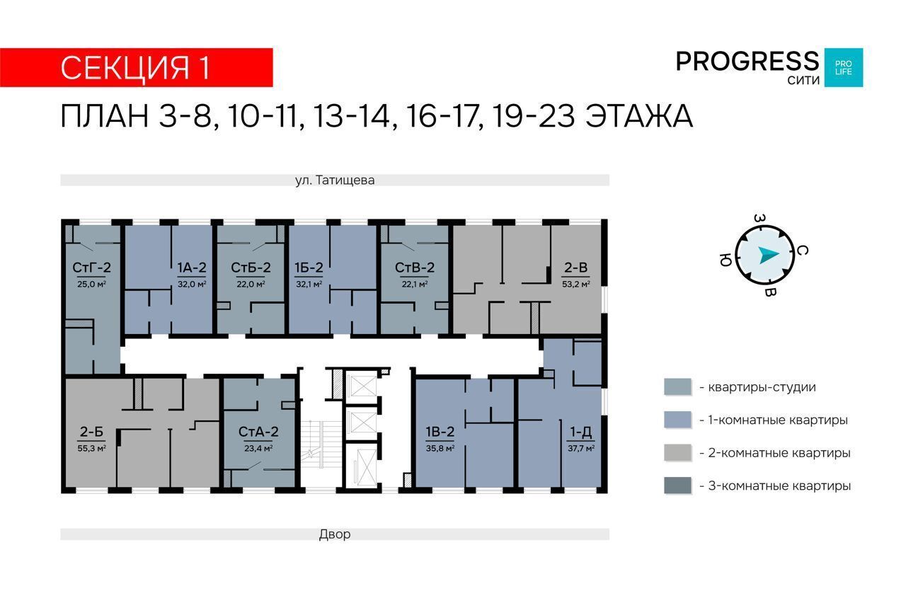 квартира г Астрахань р-н Ленинский ЖК «PROGRESS Сити» фото 5