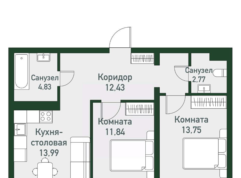 квартира п Западный р-н мкр Привилегия ул Спортивная 15 Кременкульское с/пос фото 1