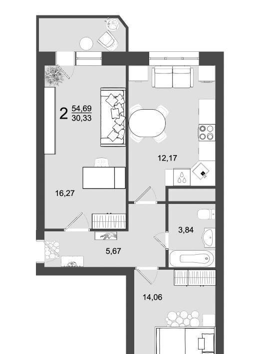 квартира г Клин п Майданово 2к 4 фото 1