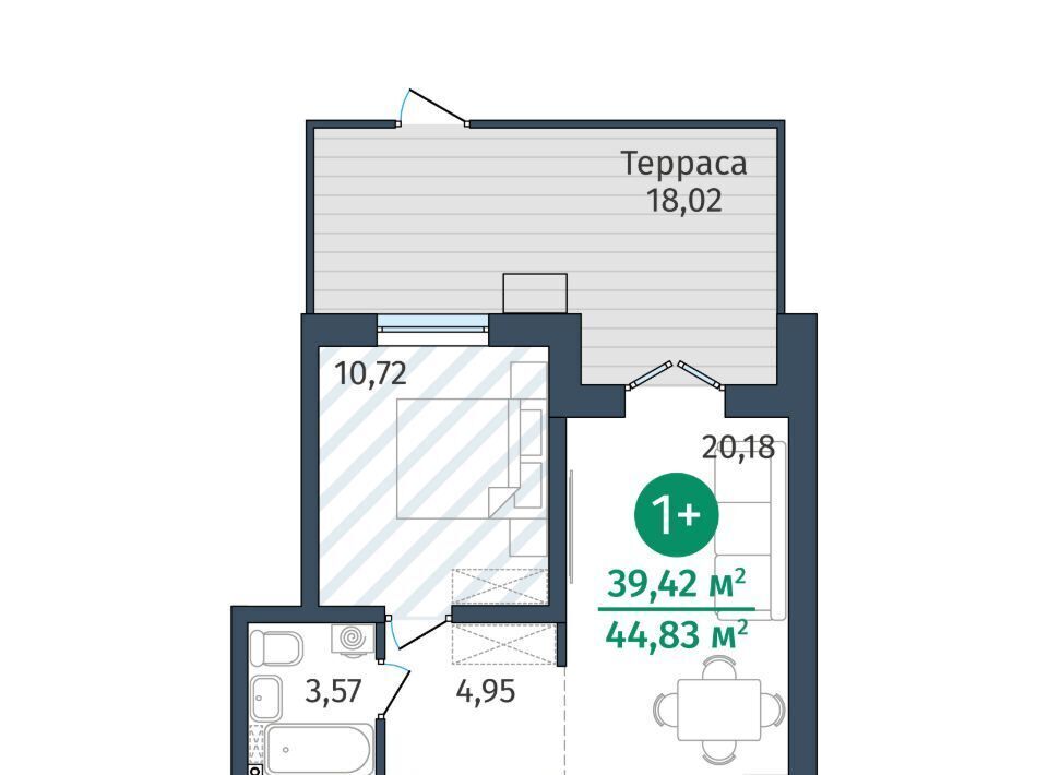 квартира р-н Тюменский д Дударева Гринвуд жилой комплекс, 2. 2.3 фото 1