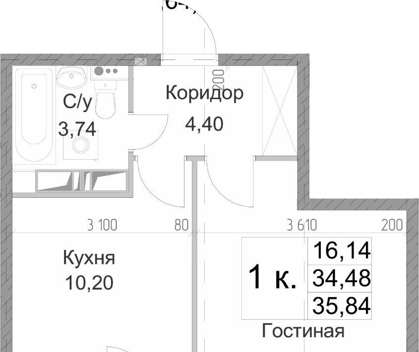 квартира г Санкт-Петербург метро Лесная Выборгская сторона ул Студенческая 14к/1 округ Ланское фото 11