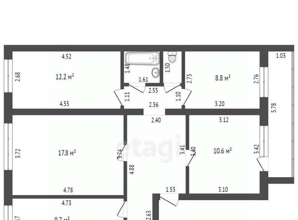 квартира г Тамбов р-н Октябрьский ул Московская 39 фото 26