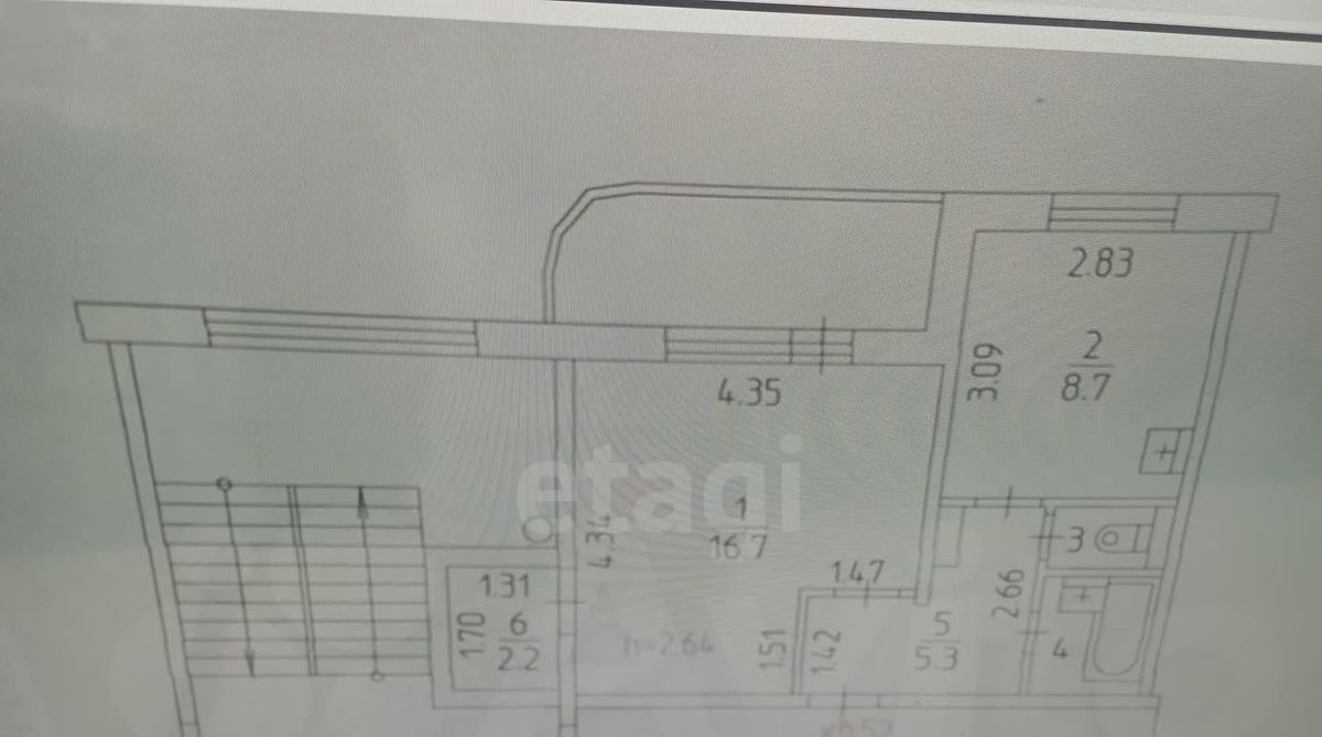 Продам однокомнатную вторичку на улице Делегатской 35 в Орджоникидзевском  районе в городе Перми 36.0 м² этаж 3/10 3100000 руб база Олан ру объявление  123938581