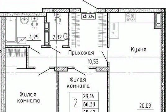 квартира г Воронеж р-н Коминтерновский пр-кт Московский 66 ЖК «ТИТУЛ» фото 1