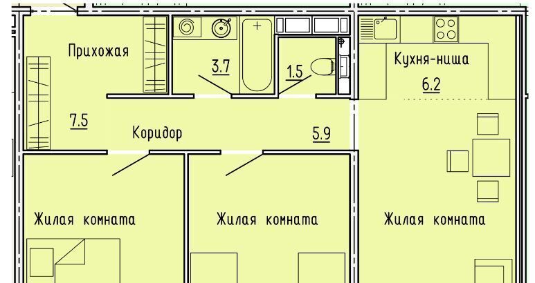 квартира г Пенза р-н Октябрьский ул Яшиной 4 Октябрьский район фото 6