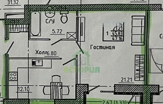 квартира г Красноярск р-н Советский ул Петра Ломако 4 микрорайон «Преображенский» фото 6