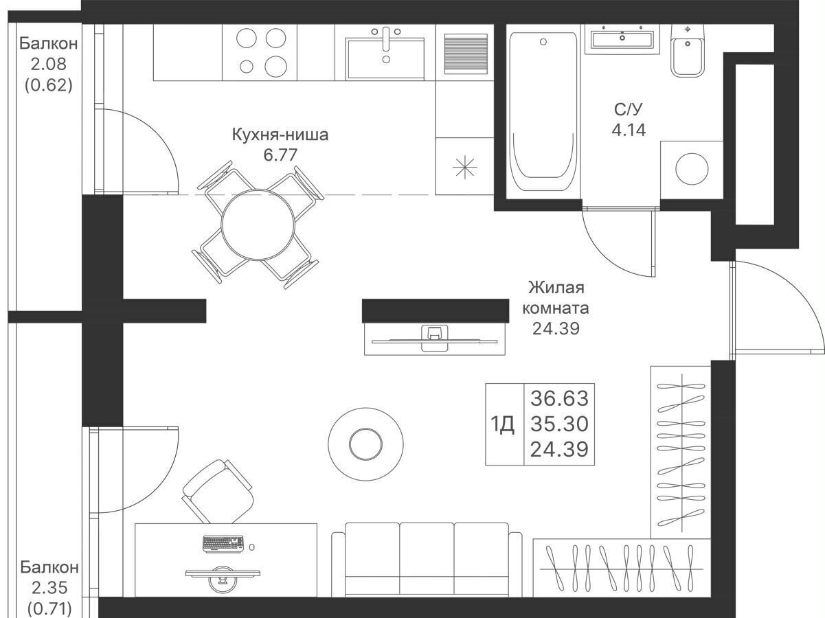 квартира г Казань р-н Советский ул Патриса Лумумбы 14 ЖК «Мой ритм» фото 4