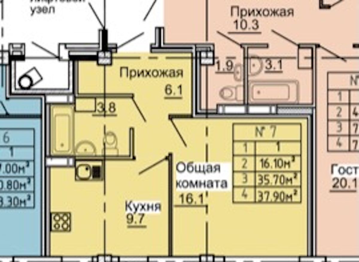 квартира г Омск р-н Центральный ул Сурикова 22/1 жилой дом по 1-я Челюскинцев пос. Амурский фото 21