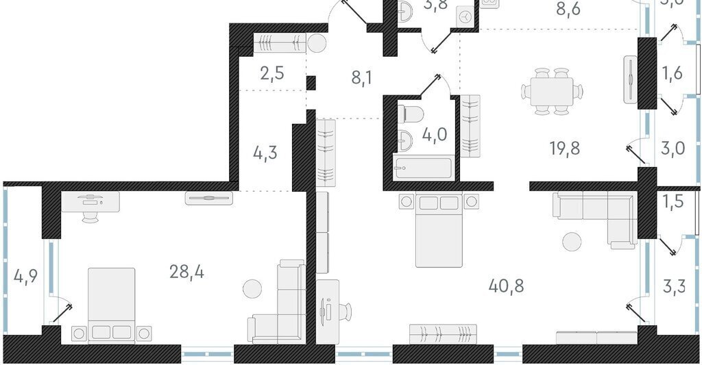 квартира г Новосибирск р-н Заельцовский Заельцовская ул Аэропорт 64 фото 1