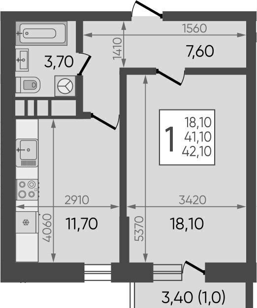 квартира г Краснодар р-н Прикубанский ул Ярославская 4 д. 115 фото 2