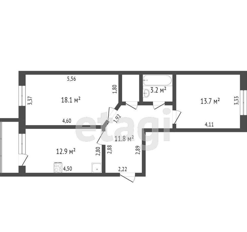 квартира г Тюмень р-н Калининский ул Московский тракт 83к/1 фото 31