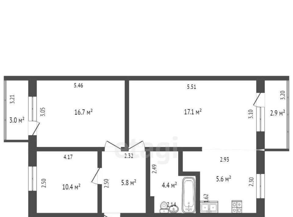 квартира г Стерлитамак ул Нагуманова 25д фото 13