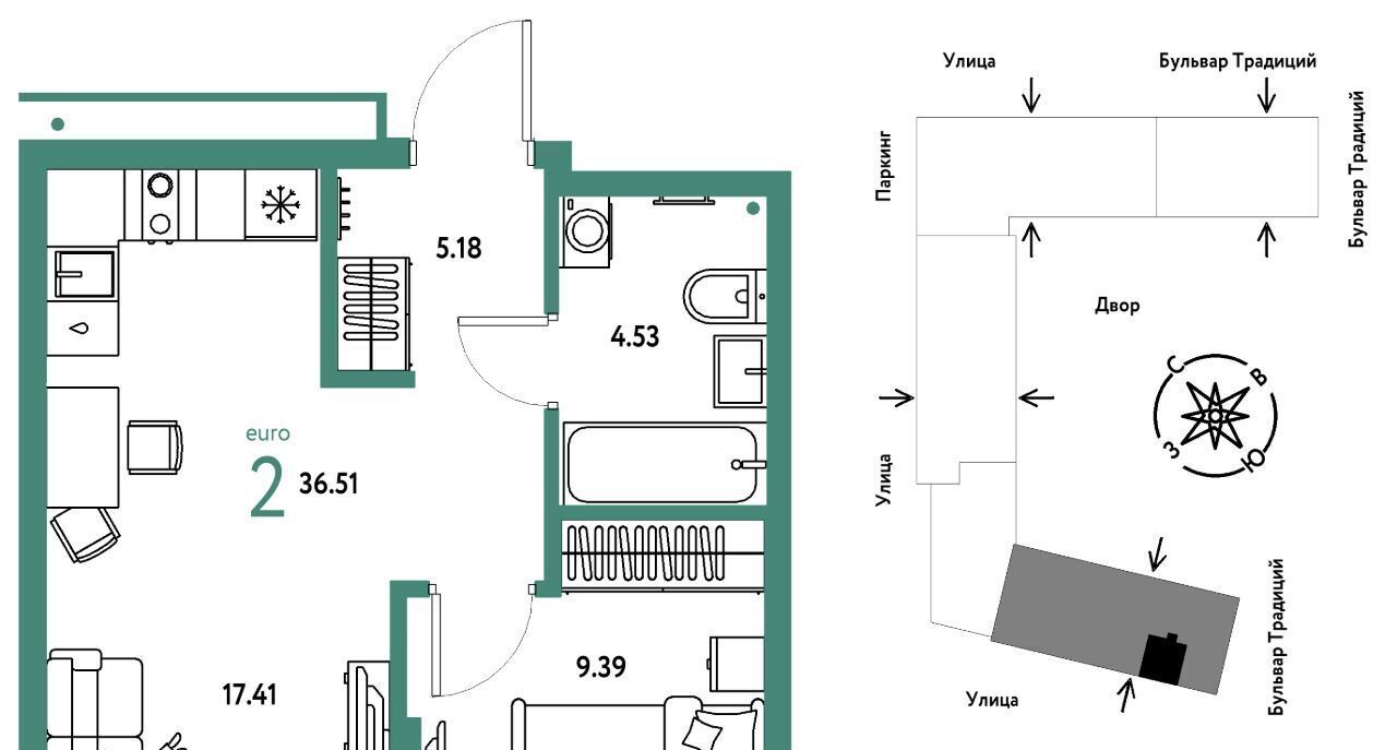 квартира г Тюмень р-н Калининский ул Андрея Кореневского 1к/2 фото 1