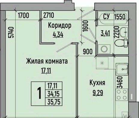 квартира г Волгоград р-н Советский жилой район Долина-2 жилрайон фото 1