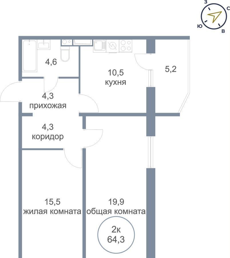 квартира г Сургут р-н Восточный ЖК «Георгиевский» фото 1