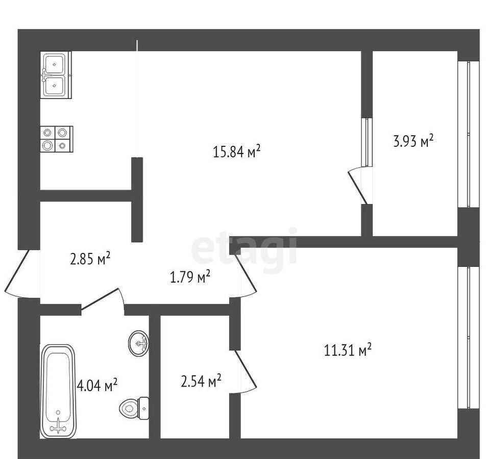 квартира г Тюмень р-н Ленинский ул Малышева 2а корп.1 д. 31 фото 12