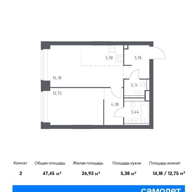 квартира г Москва метро Парк Победы жилой комплекс Нова, к 3 фото 1